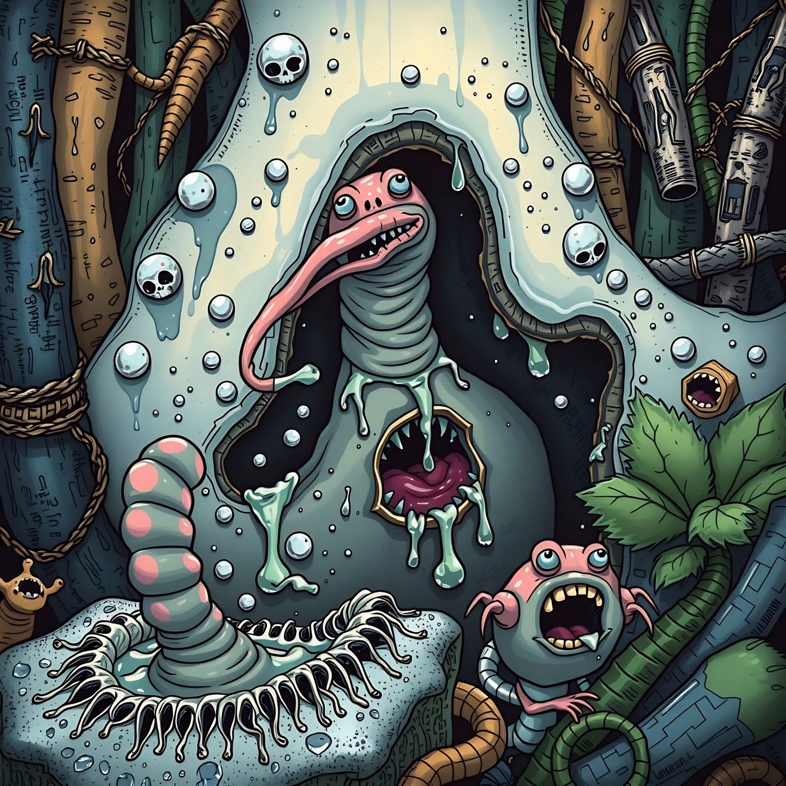 Disturbing Pink Slime Worm Up-Close