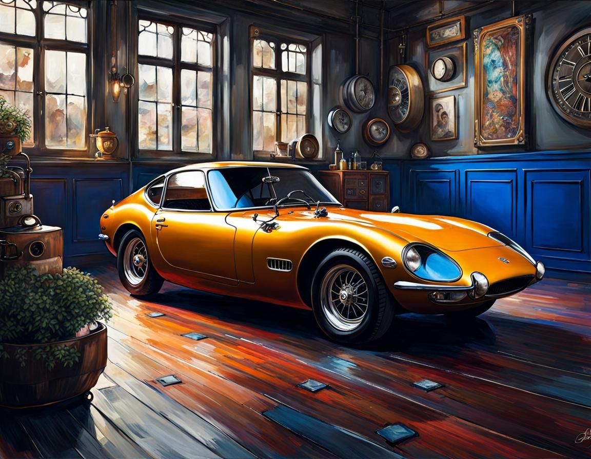 Steampunk Toyota 2000GT in Detailed Digital Art
