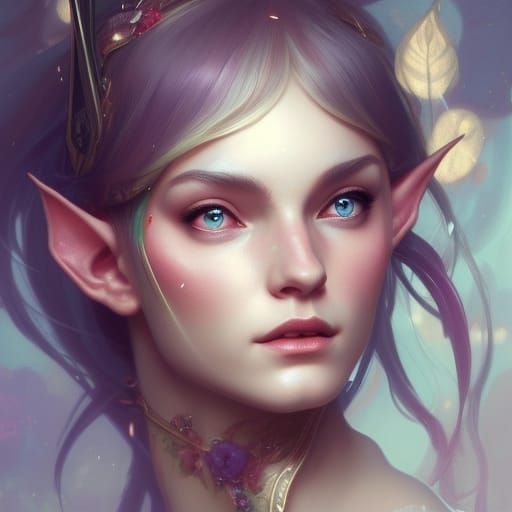 Enchanting Elf Portrait in Hyperdetailed Digital Art