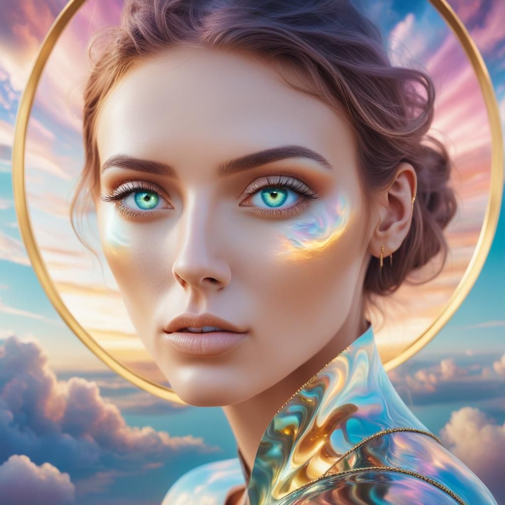 Ethereal Surrealist Portrait in Soft Focus with Infinite Ref...