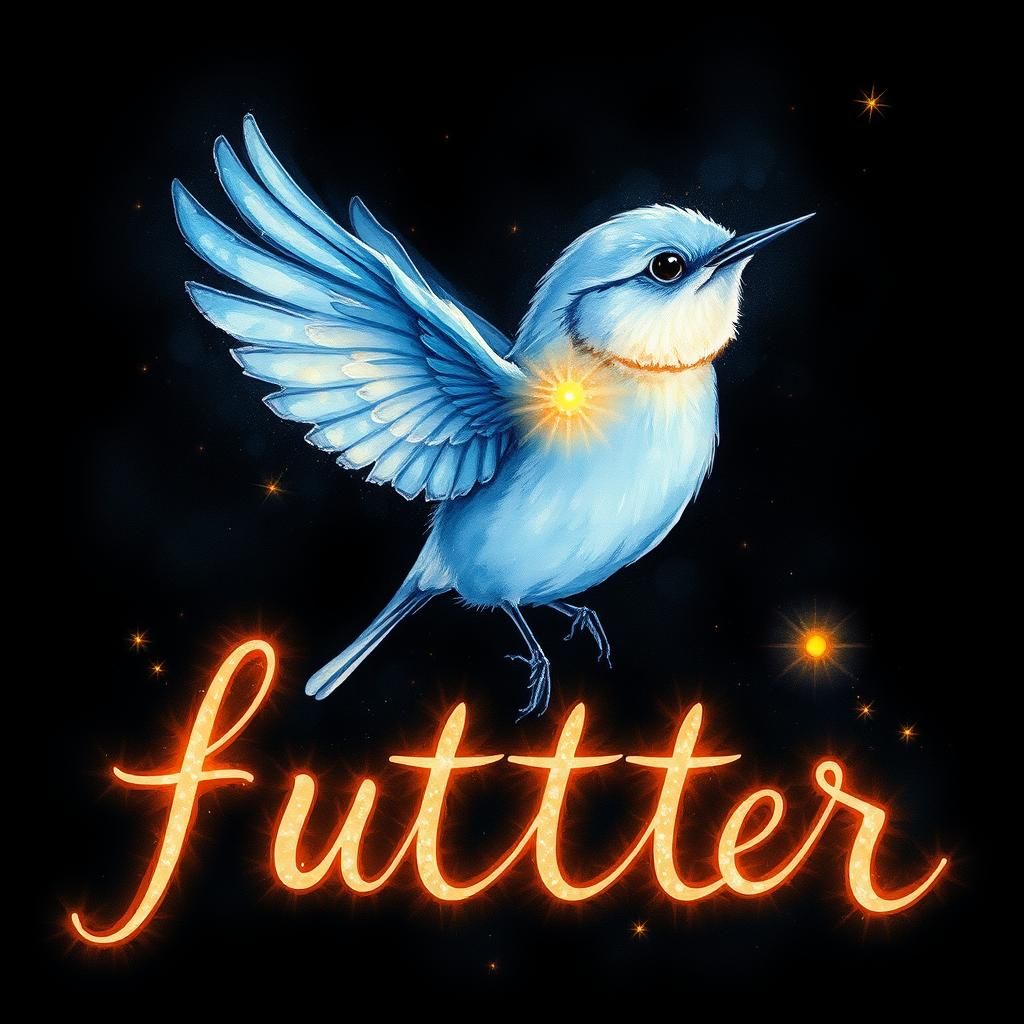 Luminescent Bird in Dreamy Watercolor Style