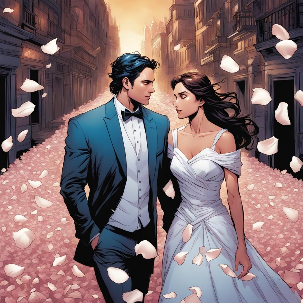 Romantic Memories in Comic Book Style Art