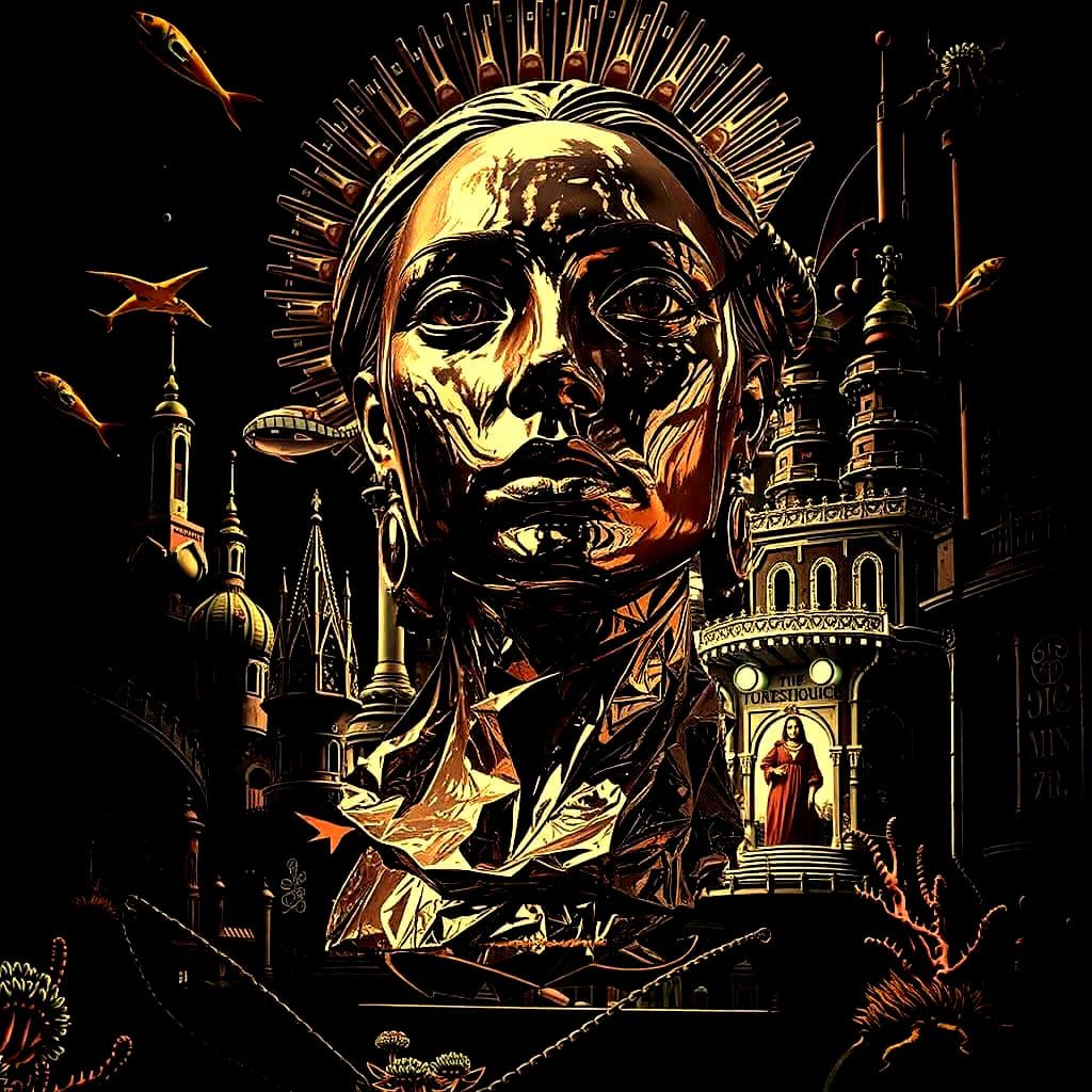 Nautilus Submarine in Underwater City, Fantasy Concept Art