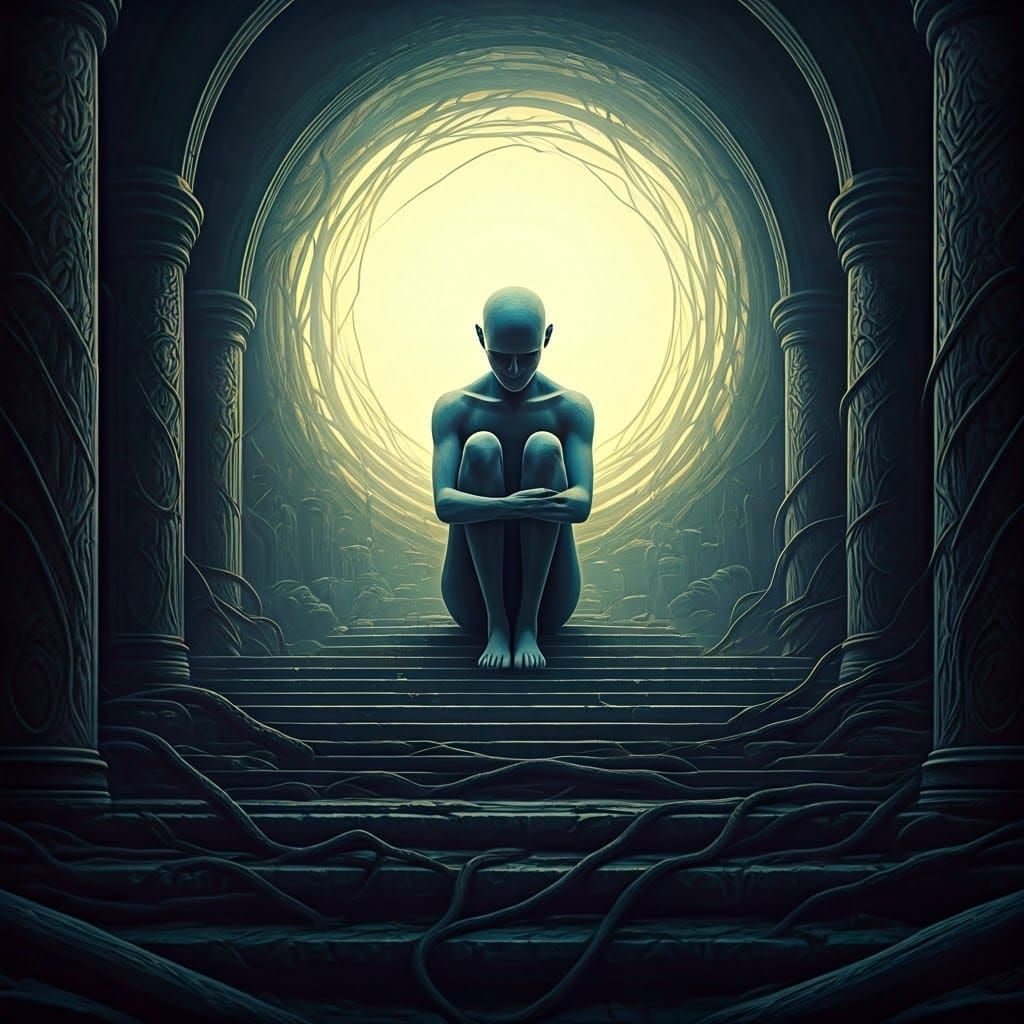 Mystical Being in Ancient Temple: Digital Matte Painting