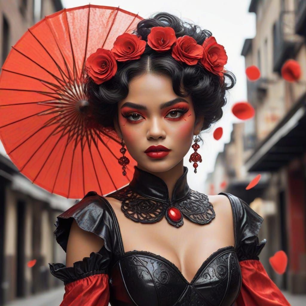 Steam Siren in Flamenco Armor and Floral Fans