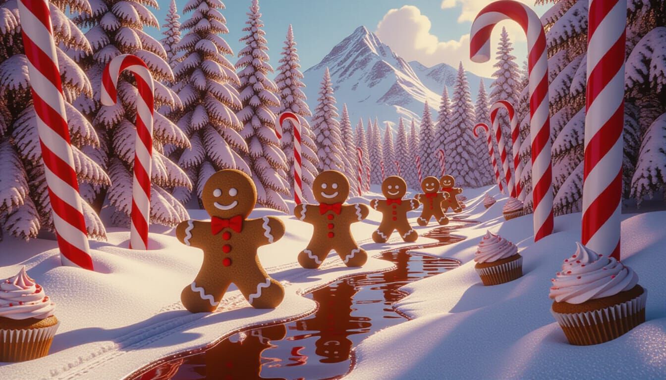 Gingerbread Cookie Expedition in Candy Cane Forest