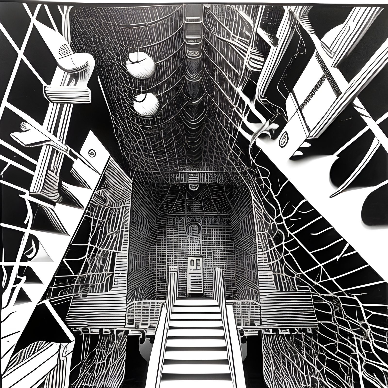 Surreal Dreamscape Inspired by Escher and Giger