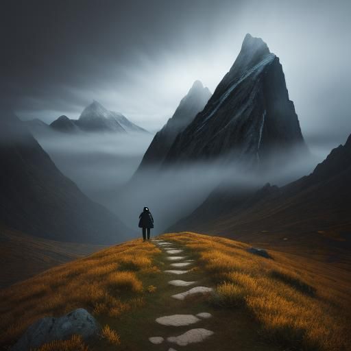 Surreal Mountain Landscape in Contemporary Style