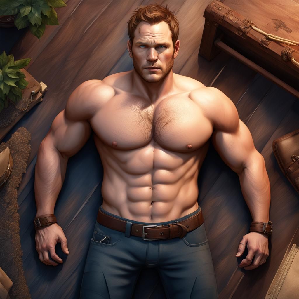 Top View: Muscular Man in Underwear