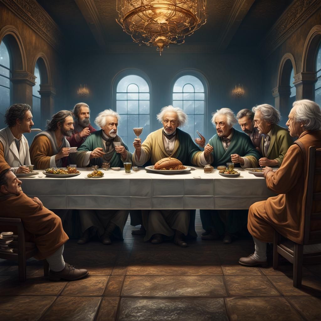 The Last Supper with Einstein: A Scientist Gathering