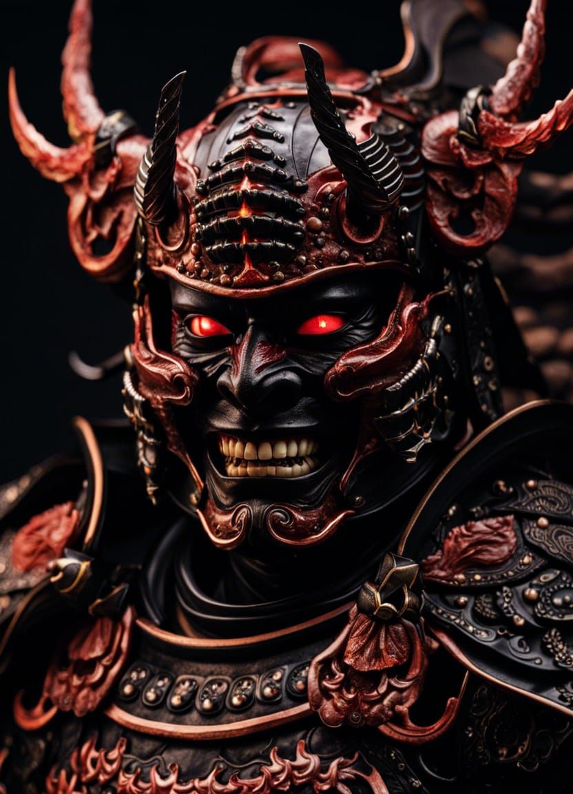 Grotesque Dark Samurai Warrior in Melmoth Style