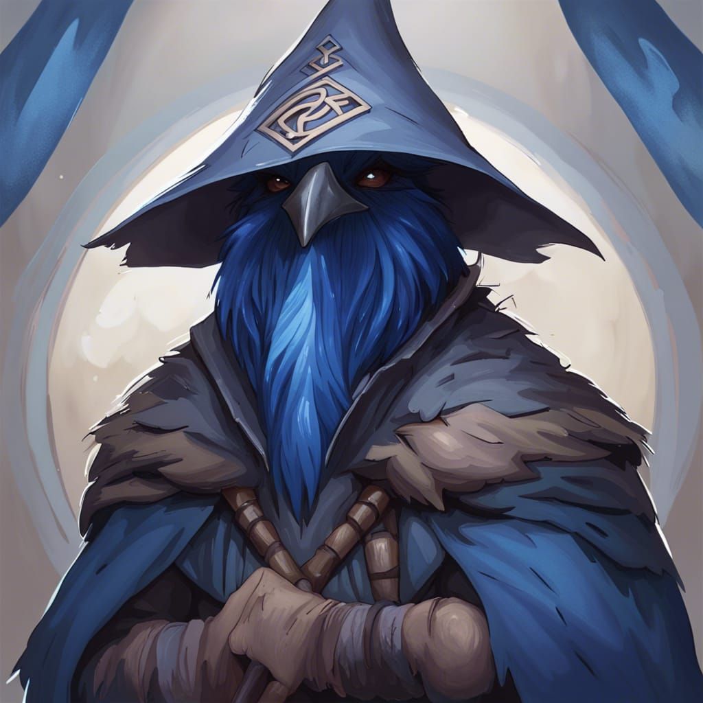 Kenku Wizard Portrait in Hyperdetailed Digital Art Style