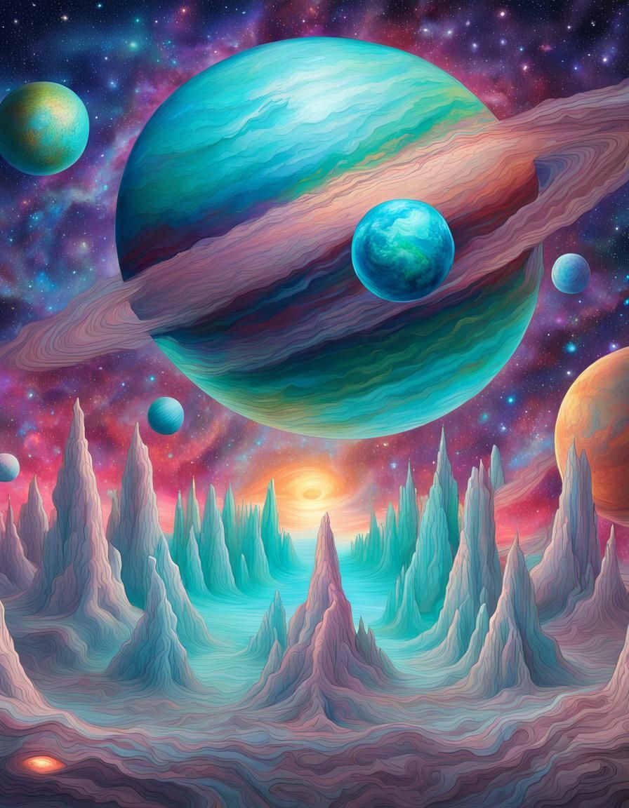 Uranus Wall Art in Astral Cosmic Style