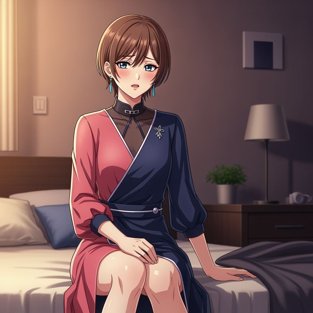 Elegant Androgynous Youth in Anime Style