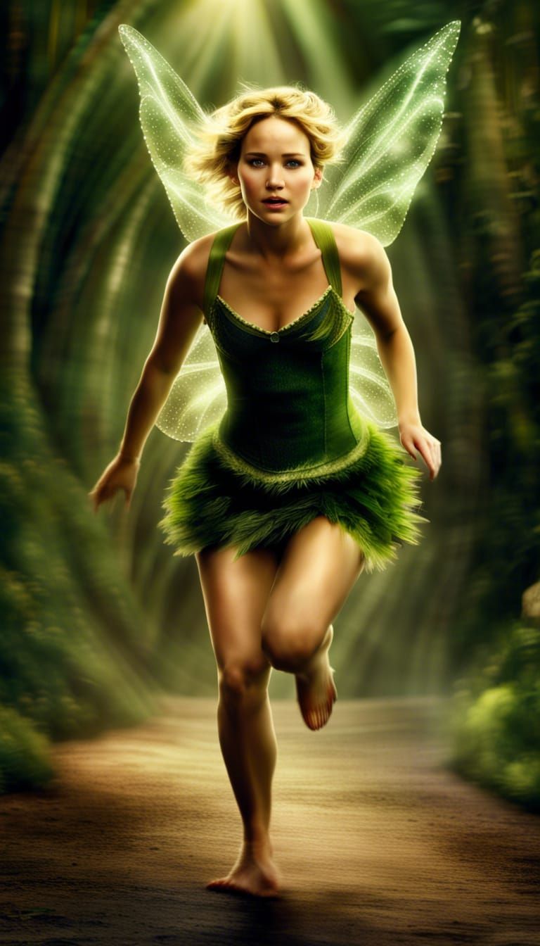 Tinkerbell Jennifer Lawrence Hyperrealistic Image