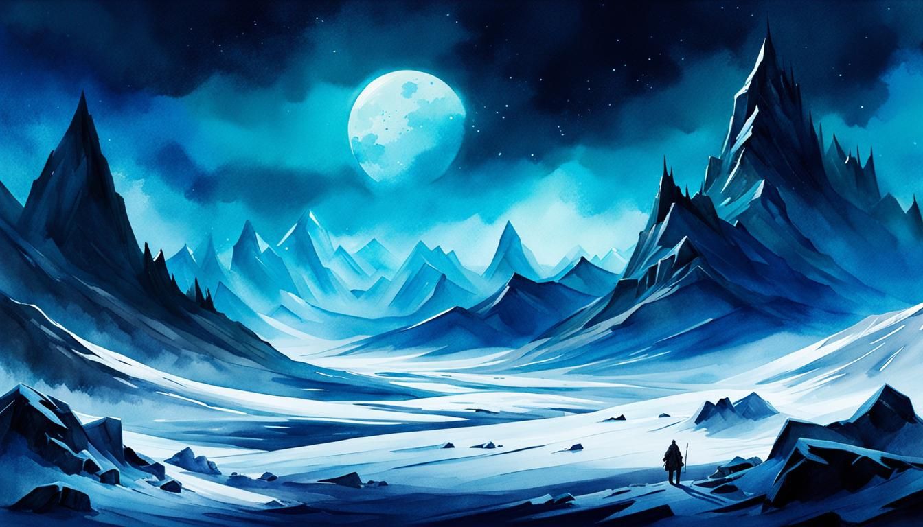 Epic Watercolor of the Frozen Wastes