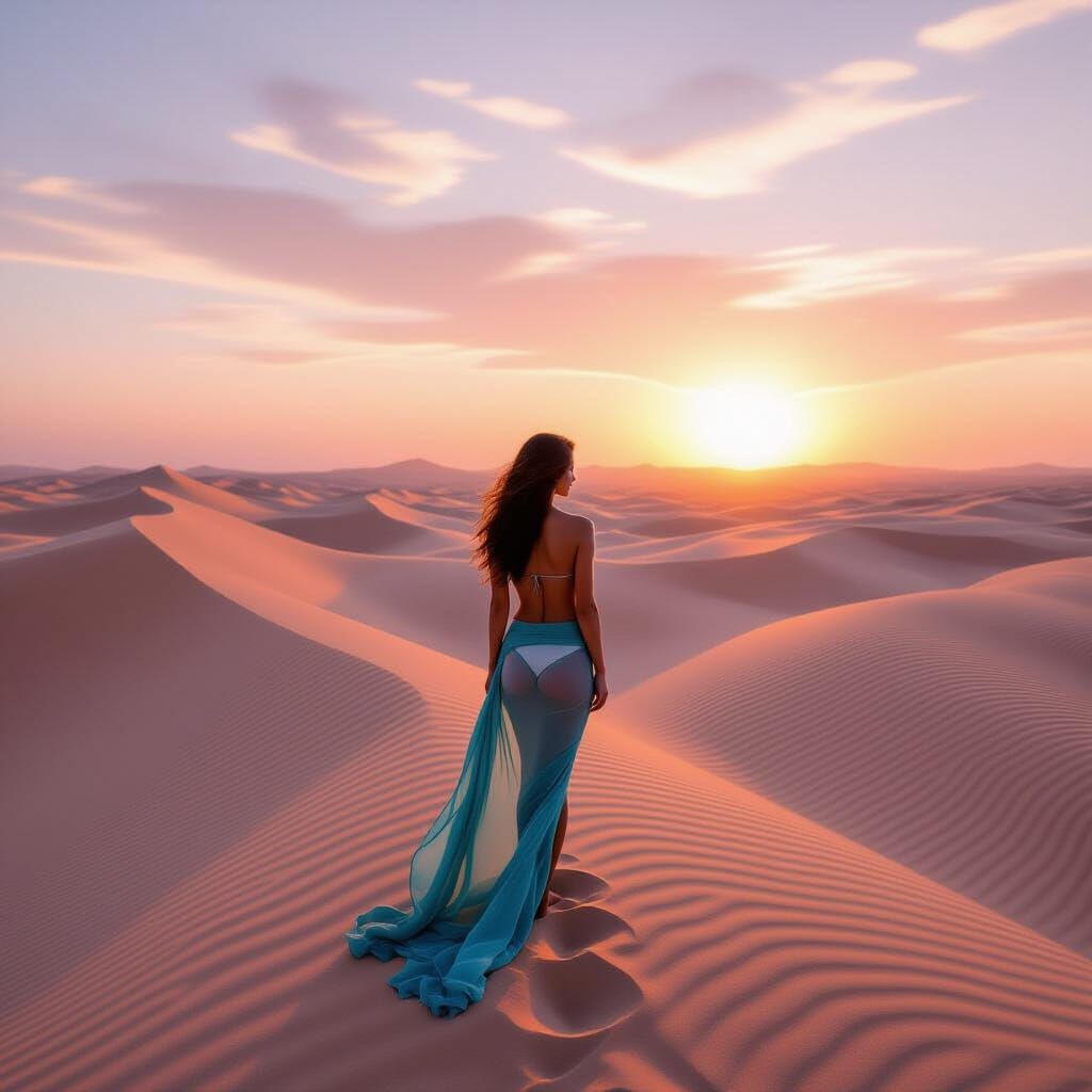 Sand Dunes at Sunset: Documentary Realism Photograph