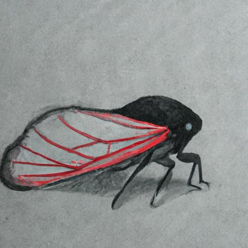 Scarlet Tree Hopper in Colored Chalk and Charcoal