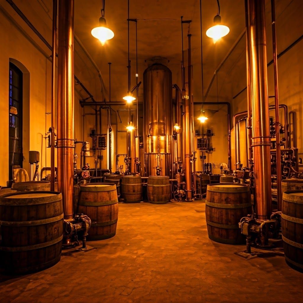 Warmth of a Classic Brewery in Golden Light