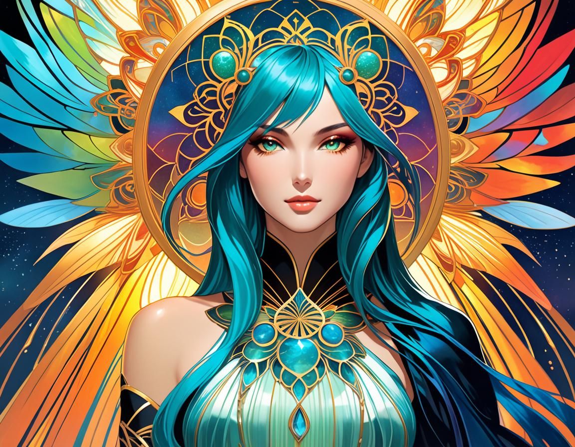 Luminous Crystal Trees in Emerald Fantasy Landscape