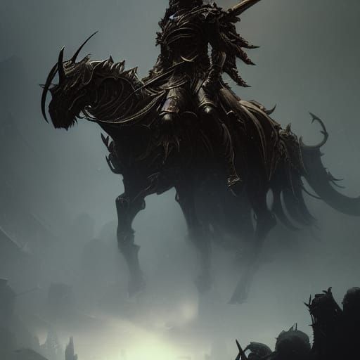 Hyperdetailed Chaos Knight in Dark Fantasy Style