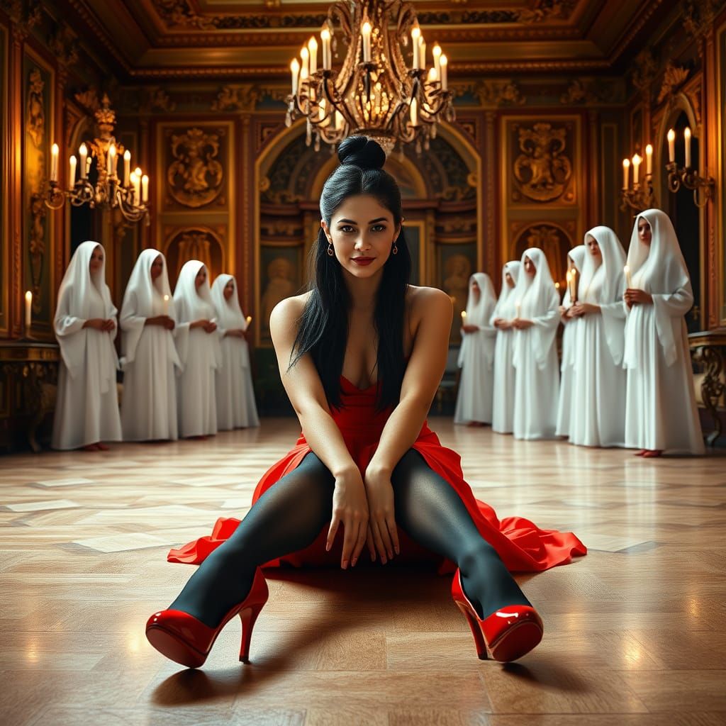Elegant Argentine Woman in Red Dress