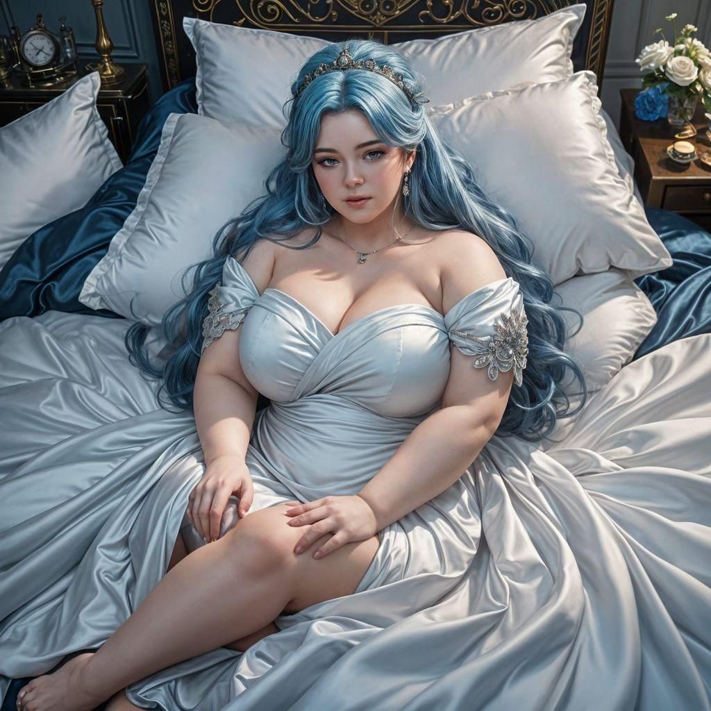 Voluptuous Goddess Reclining, 3D Anime Art