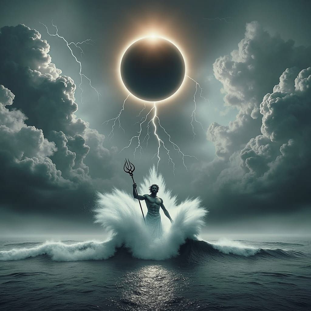 Poseidon Reigns Amidst Ring of Fire and Solar Eclipse
