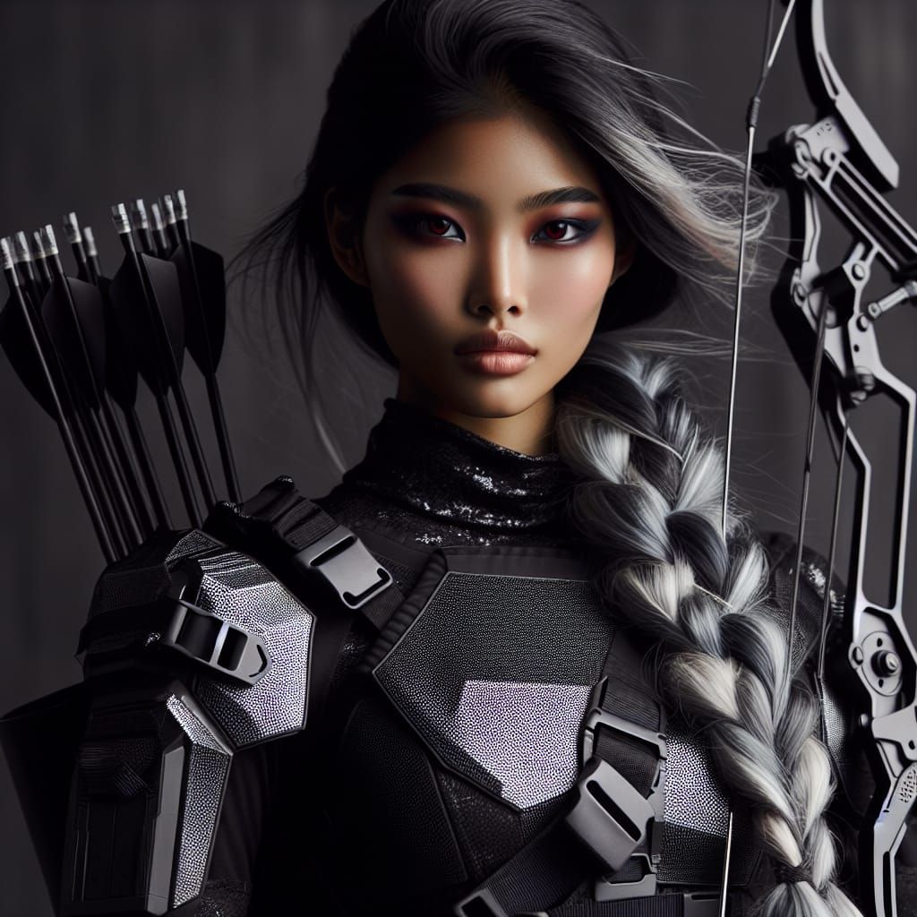 Silver-Haired Warrior in Tactical Armor