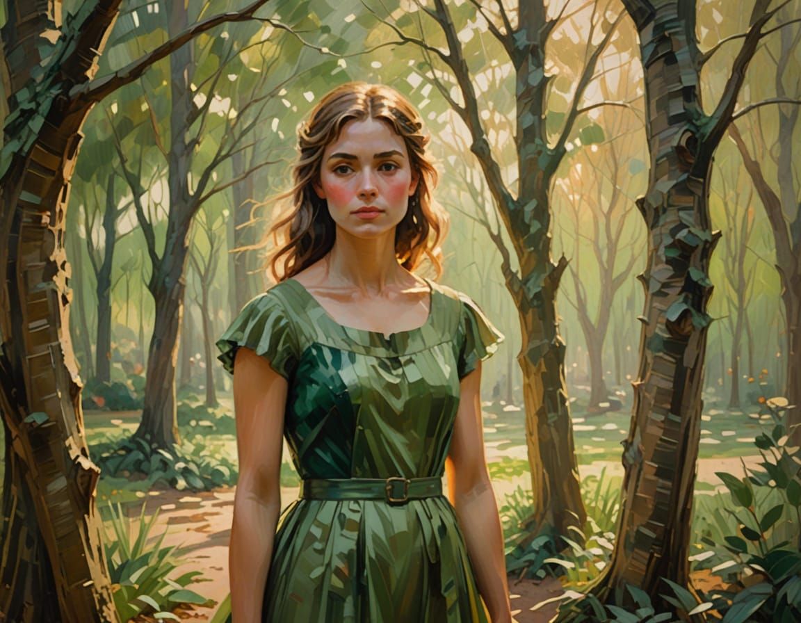 Apathetic Camouflage Woman