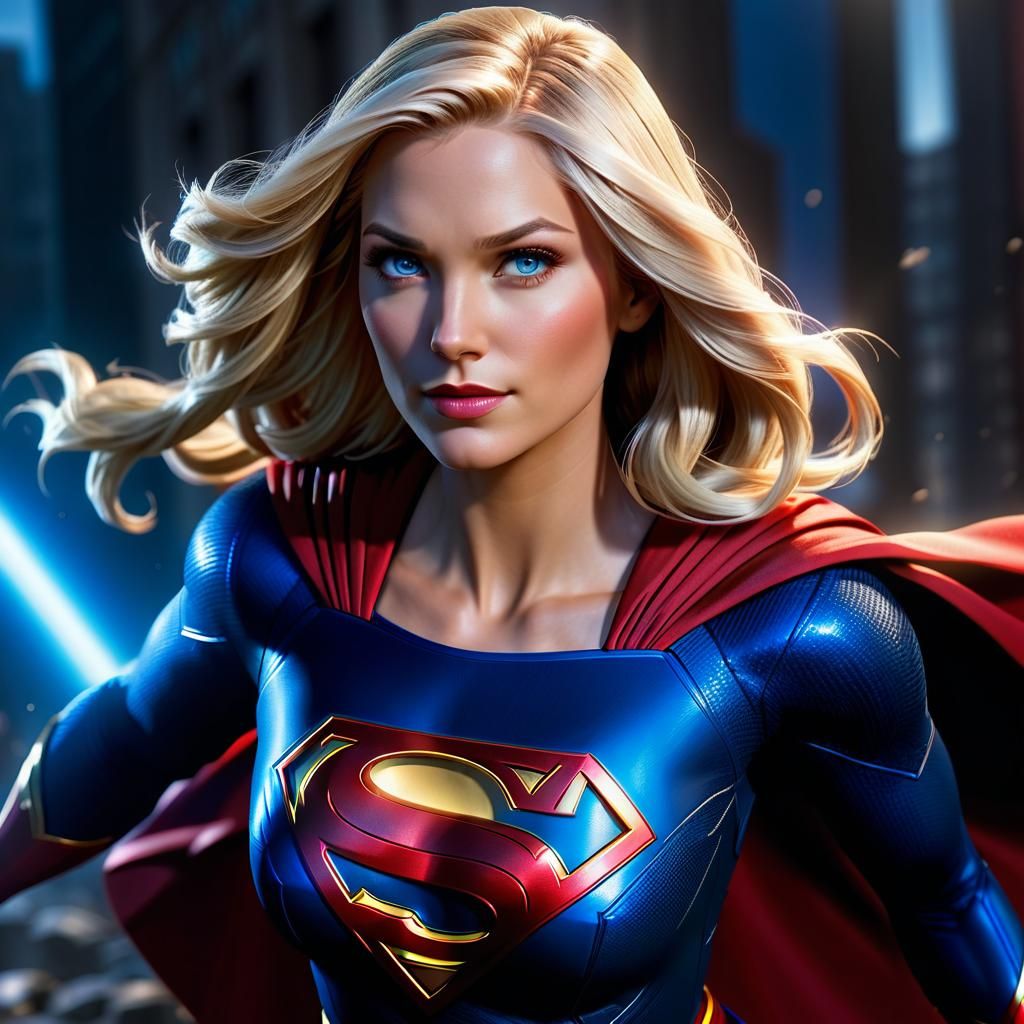 Supergirl Portrait in Fantasy Concept Art Style