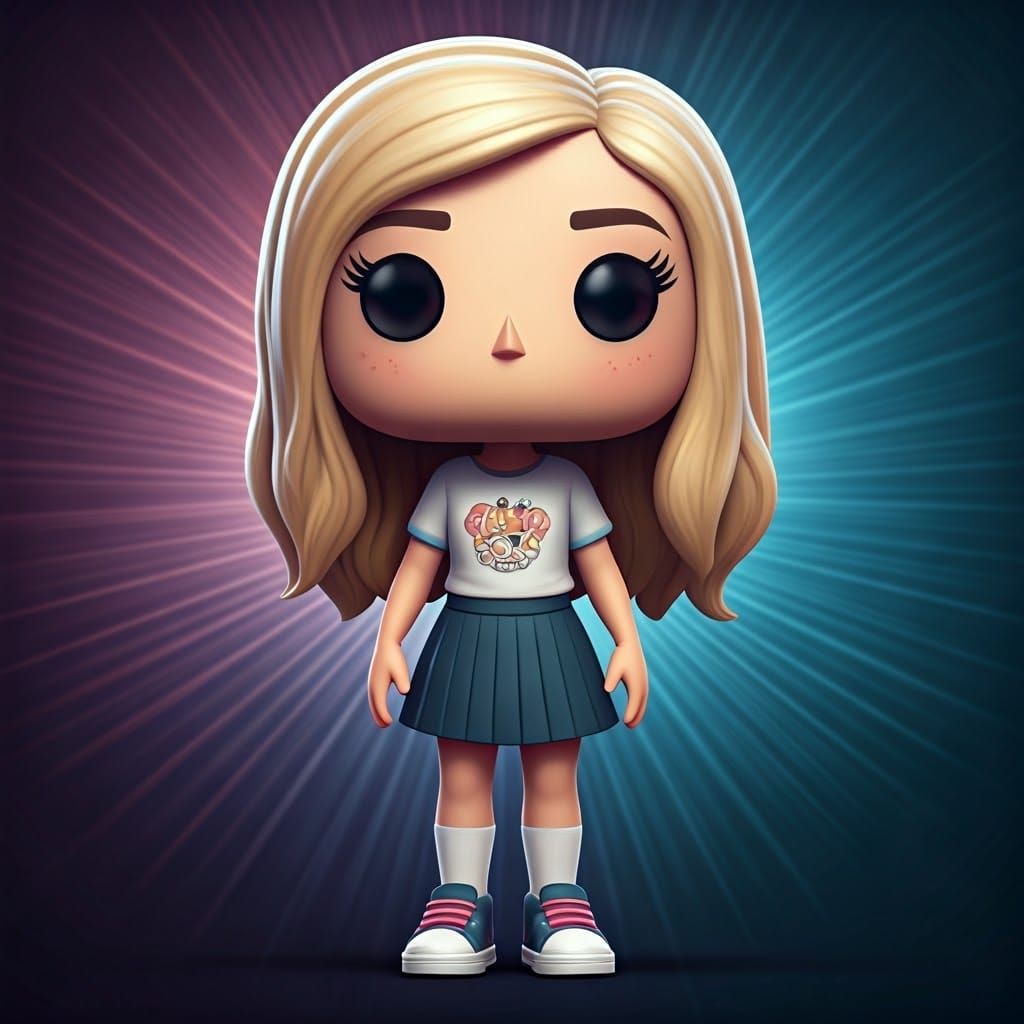 Cute Girl in Vibrant Digital Art