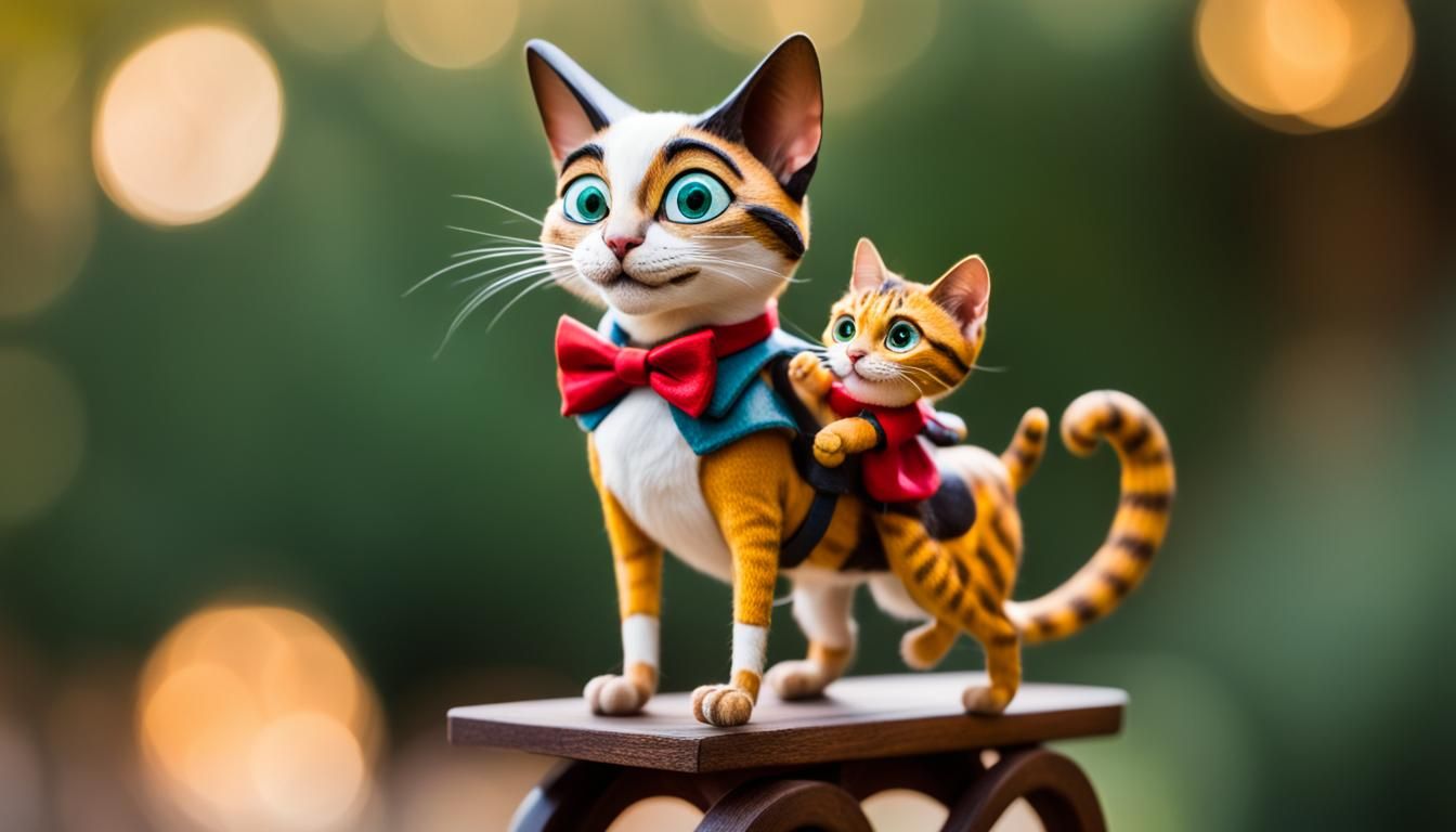 Pinocchio Rides a Cat: Professional Photo
