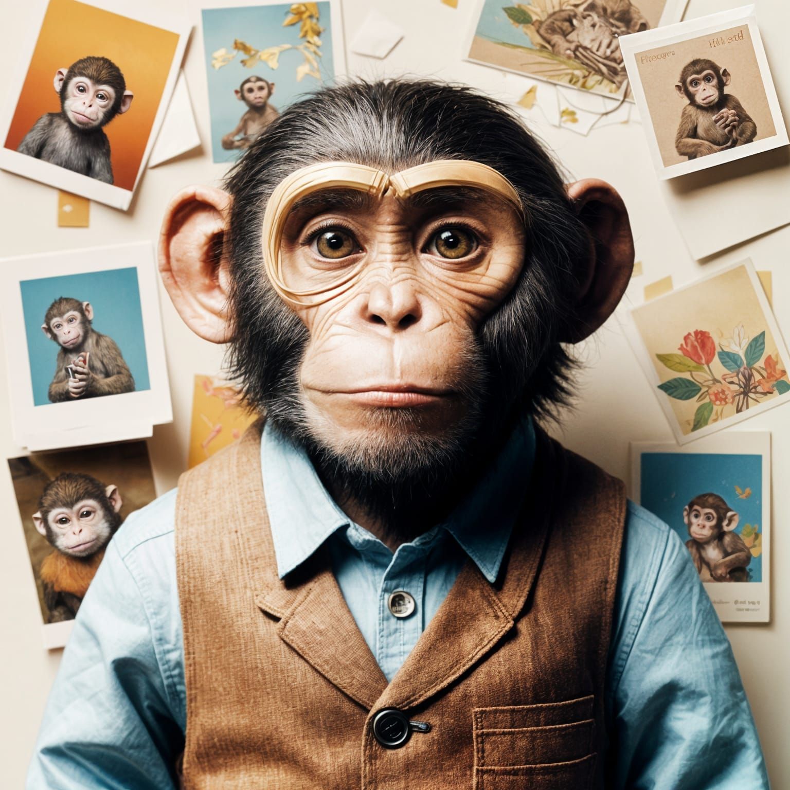 Monkey Cherishes Memories of Last Year in Papercraft