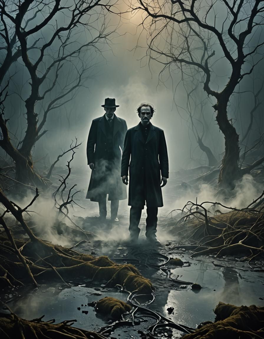 Ethereal Spectral Figure in a Surreal Landscape