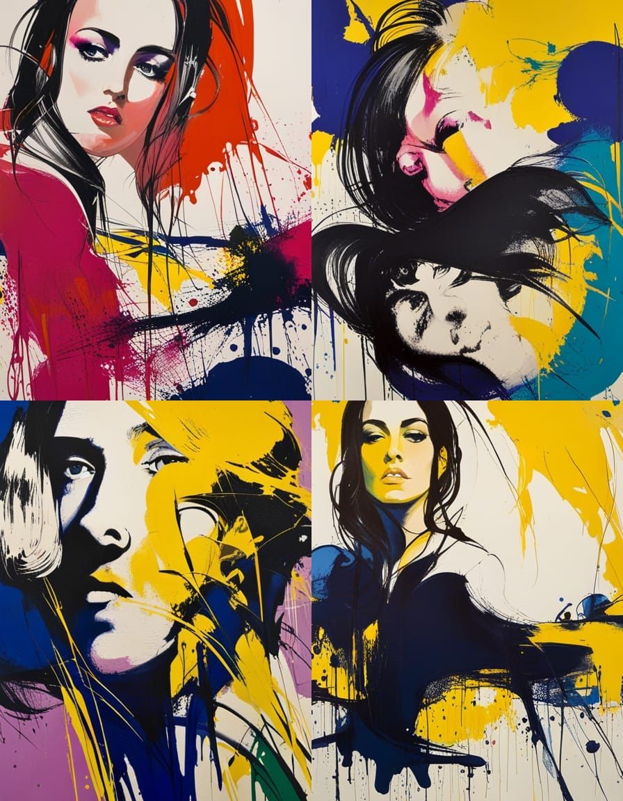 Abstract Expressionist Composition in Bluhm Style