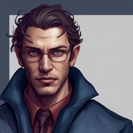 Detailed Portrait of a Bespectacled Vampire in Unreal Engine