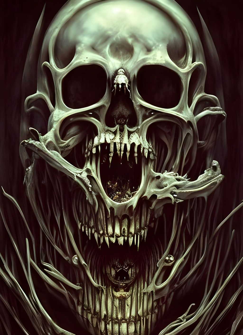 Terrifying Bone God Portrait in Horror Style