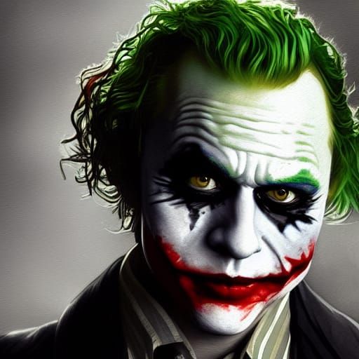 Heath Ledger Joker Portrait in Art Nouveau Style