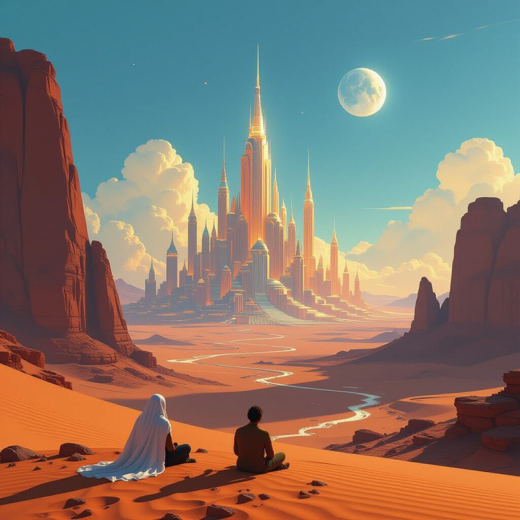 Ethereal City Built in Desert Mindscape