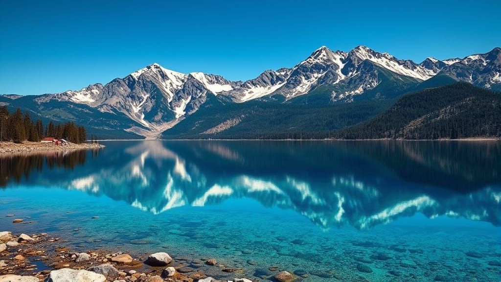 Ghostly Lake Tahoe Reflection: 8K Landscape