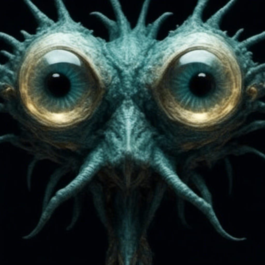 Strange One-Eyed Creature Portrait in CGI VFX Style
