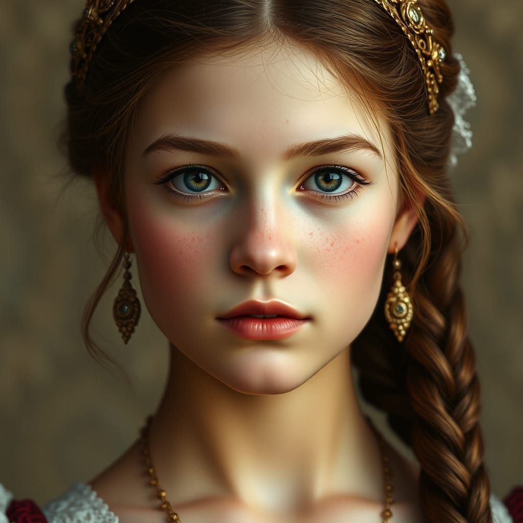 Renaissance Princess Portrait in Vivid Detail