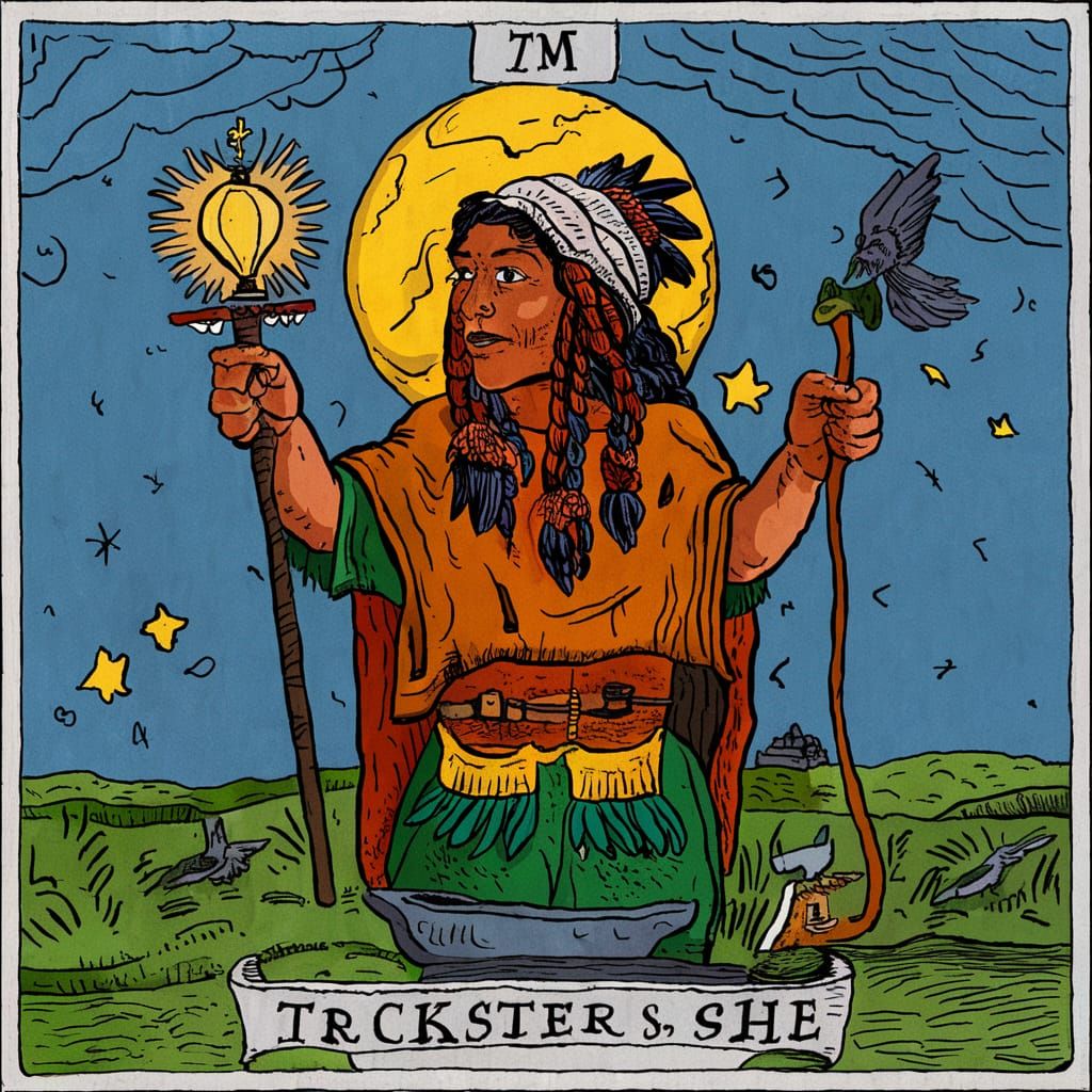 Indigenous Shaman Reads the Trickster Tarot