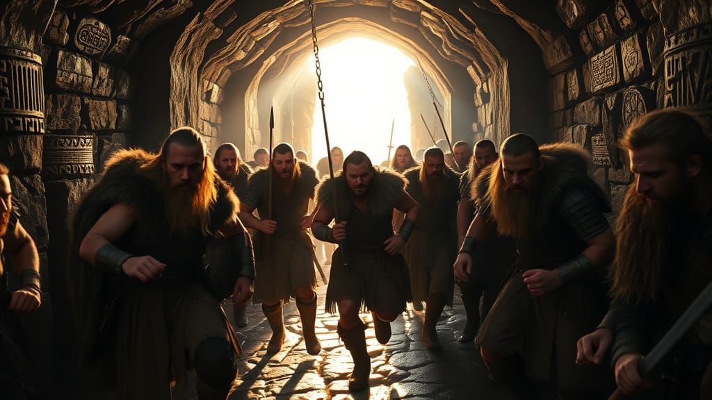 Viking Warriors Break Free from Dungeon Chains