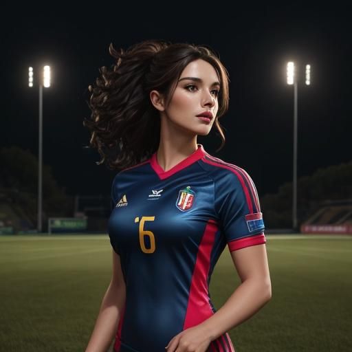 Belle Plays Soccer: Hyperdetailed Digital Art