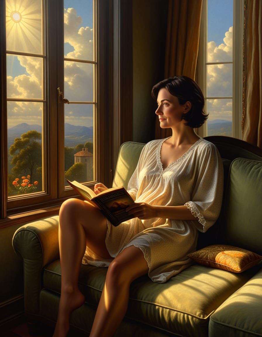 Ethereal Morning Muse in Chiaroscuro