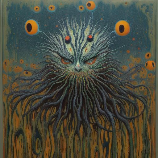 Colorful Abstract Oil Painting in Impasto Style