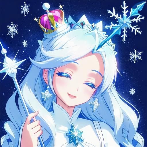 Anime Portrait of Queen Frostine in Candyland