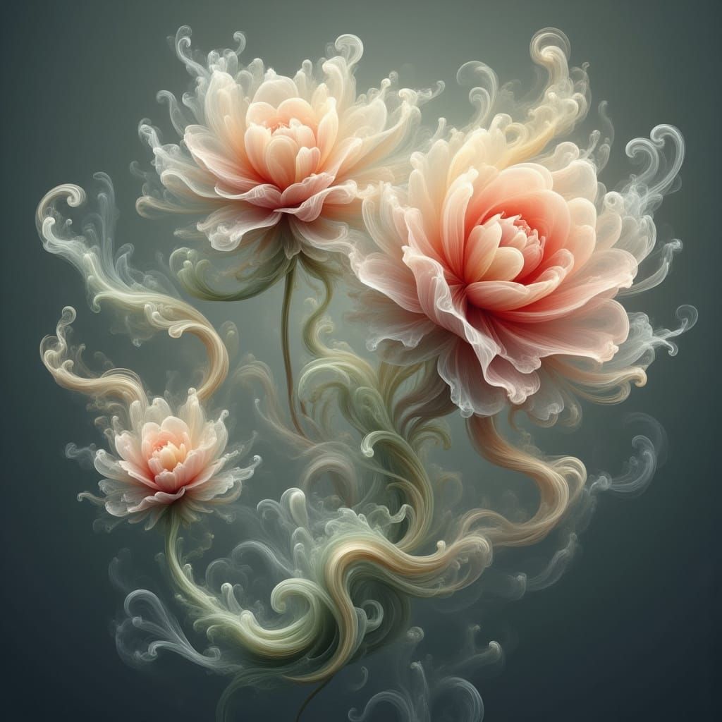 Ethereal Roses and Tentacles in Dark Romantic Style